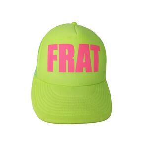 FRAT Mesh Back Snapback Trucker Hat Bright Pink & Green Cap OSFA